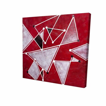 BEGIN HOME DECOR 32 x 32 in. White Triangles on Red Background-Print on Canvas 2080-3232-AB16
